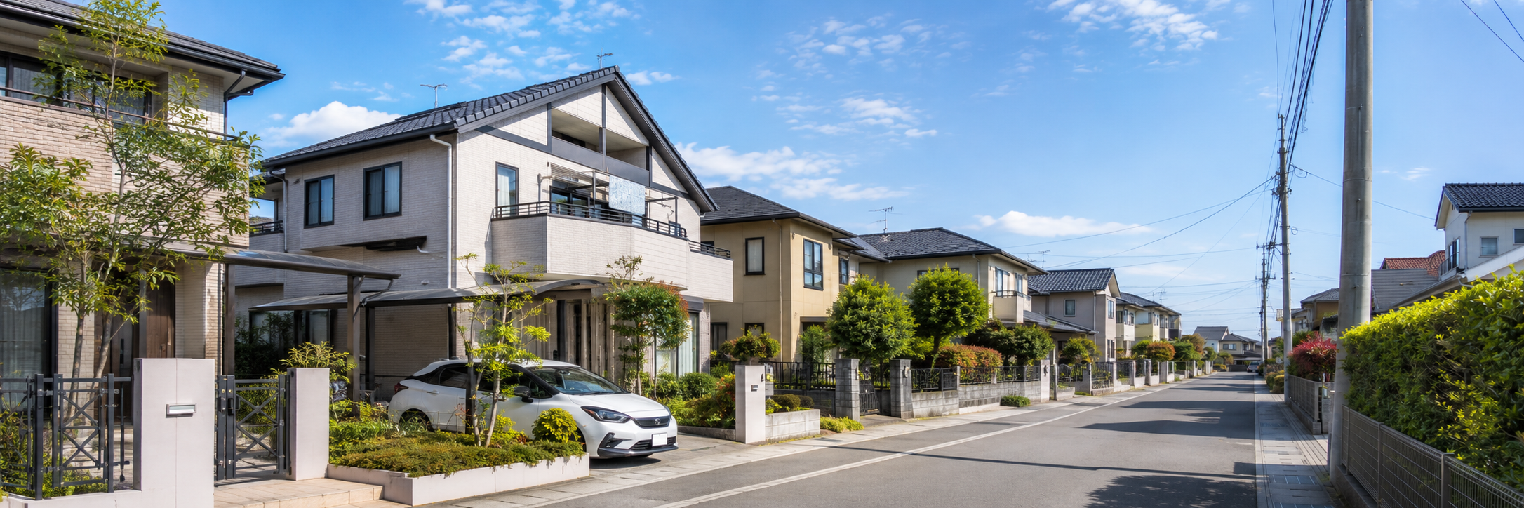住宅街と戸建て住宅のイメージ
