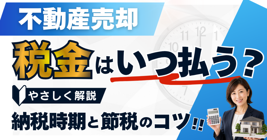 不動産売却の税金はいつ払う？納税時期と節税のコツをやさしく解説