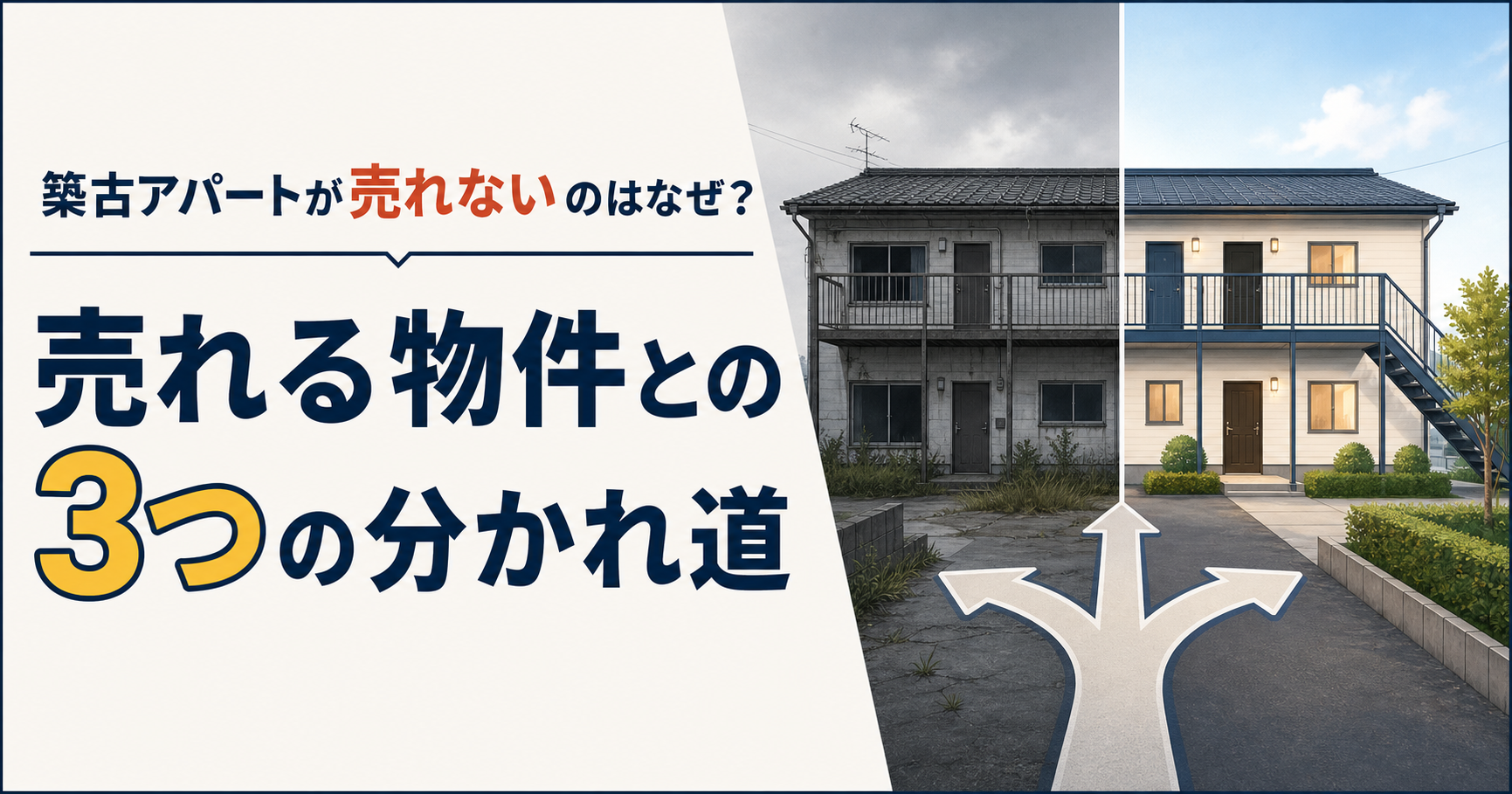 築古アパートが売れないのはなぜ？売れる物件との3つの分かれ道